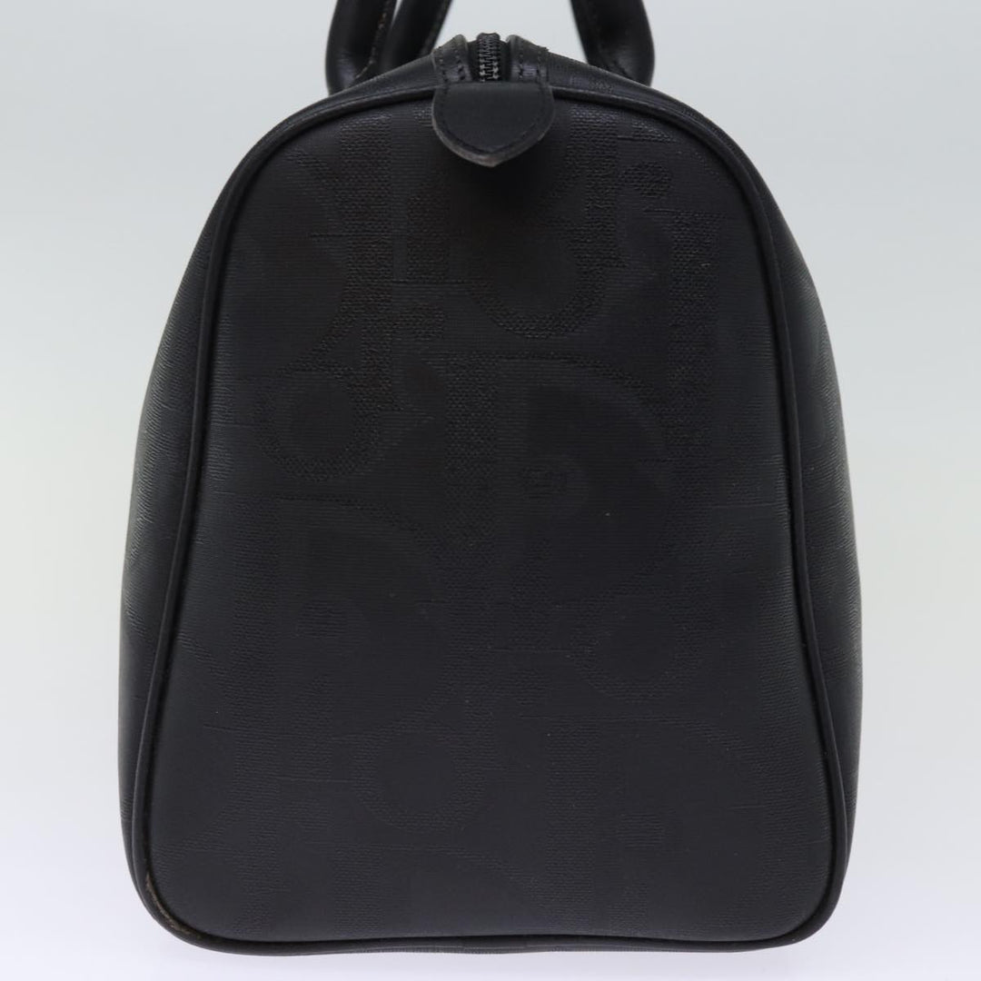 CHRISTIAN Dior Trotter Canvas Boston Bag Black Auth yk12582