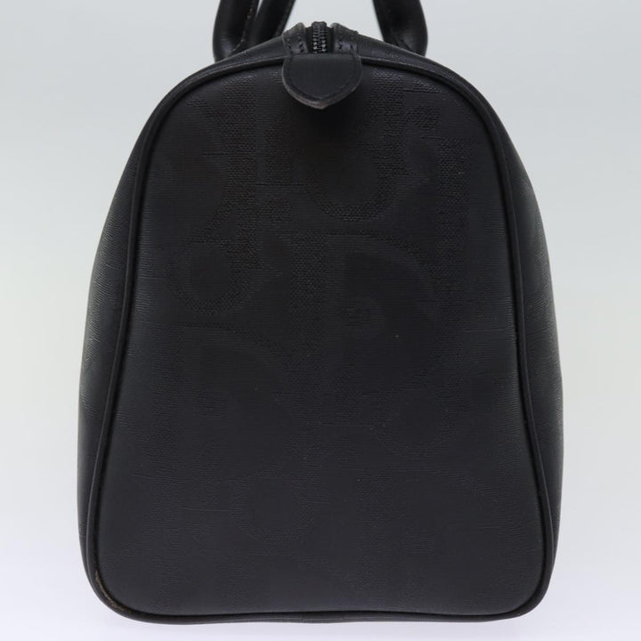 CHRISTIAN Dior Trotter Canvas Boston Bag Black Auth yk12582
