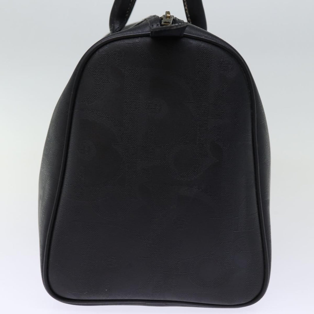 CHRISTIAN Dior Trotter Canvas Boston Bag Black Auth yk12582