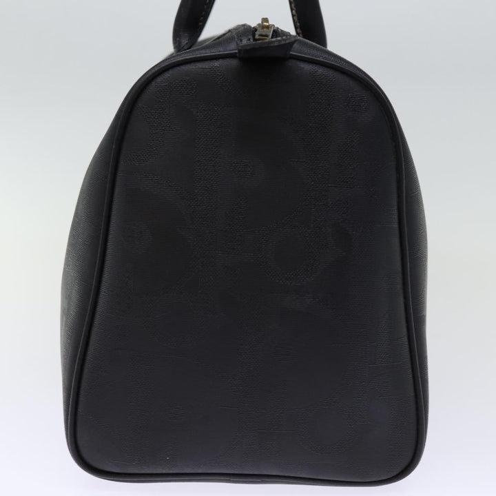 CHRISTIAN Dior Trotter Canvas Boston Bag Black Auth yk12582