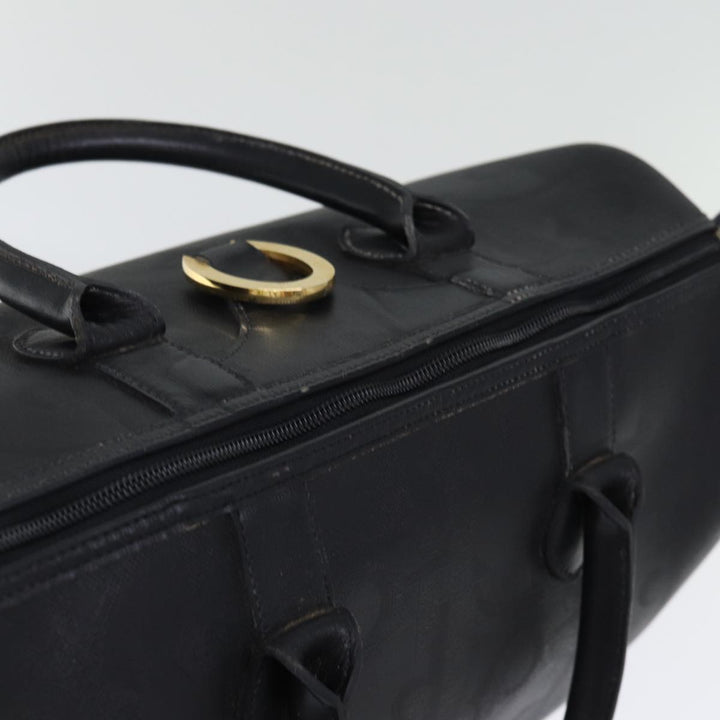 CHRISTIAN Dior Trotter Canvas Boston Bag Black Auth yk12582