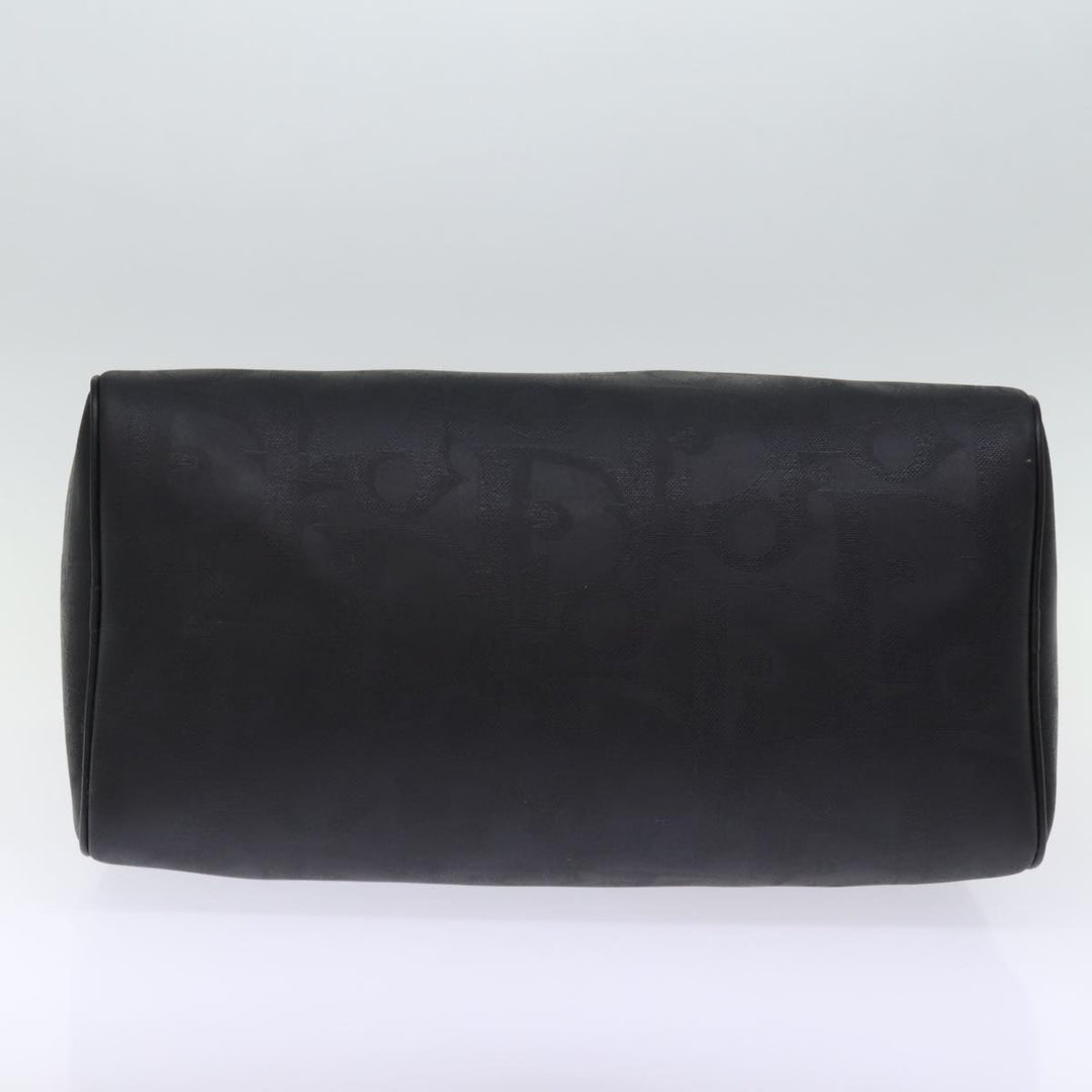 CHRISTIAN Dior Trotter Canvas Boston Bag Black Auth yk12582