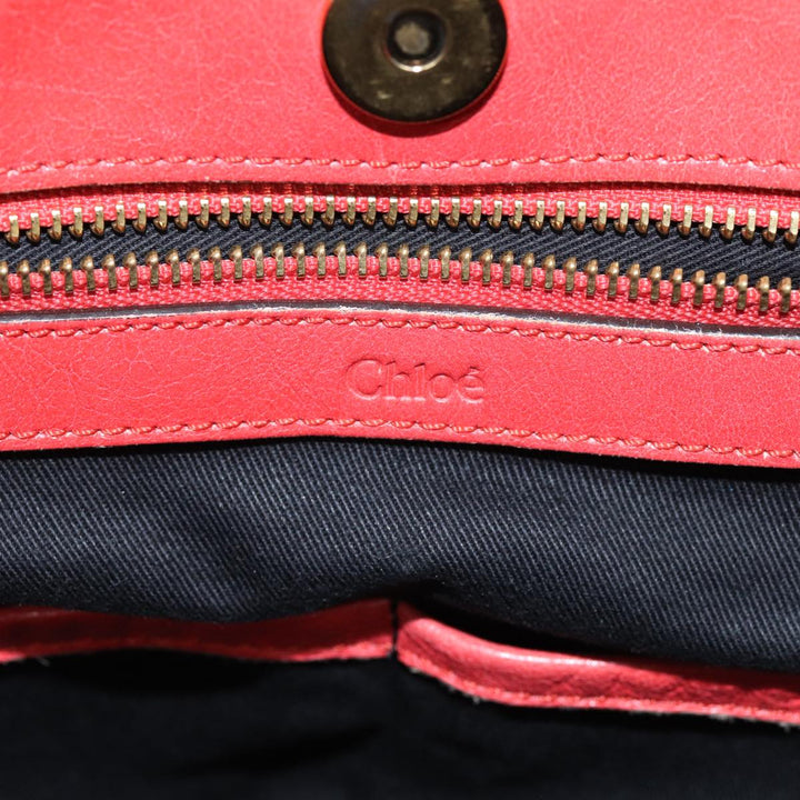 Chloe Etel Hand Bag Leather Red yk12587