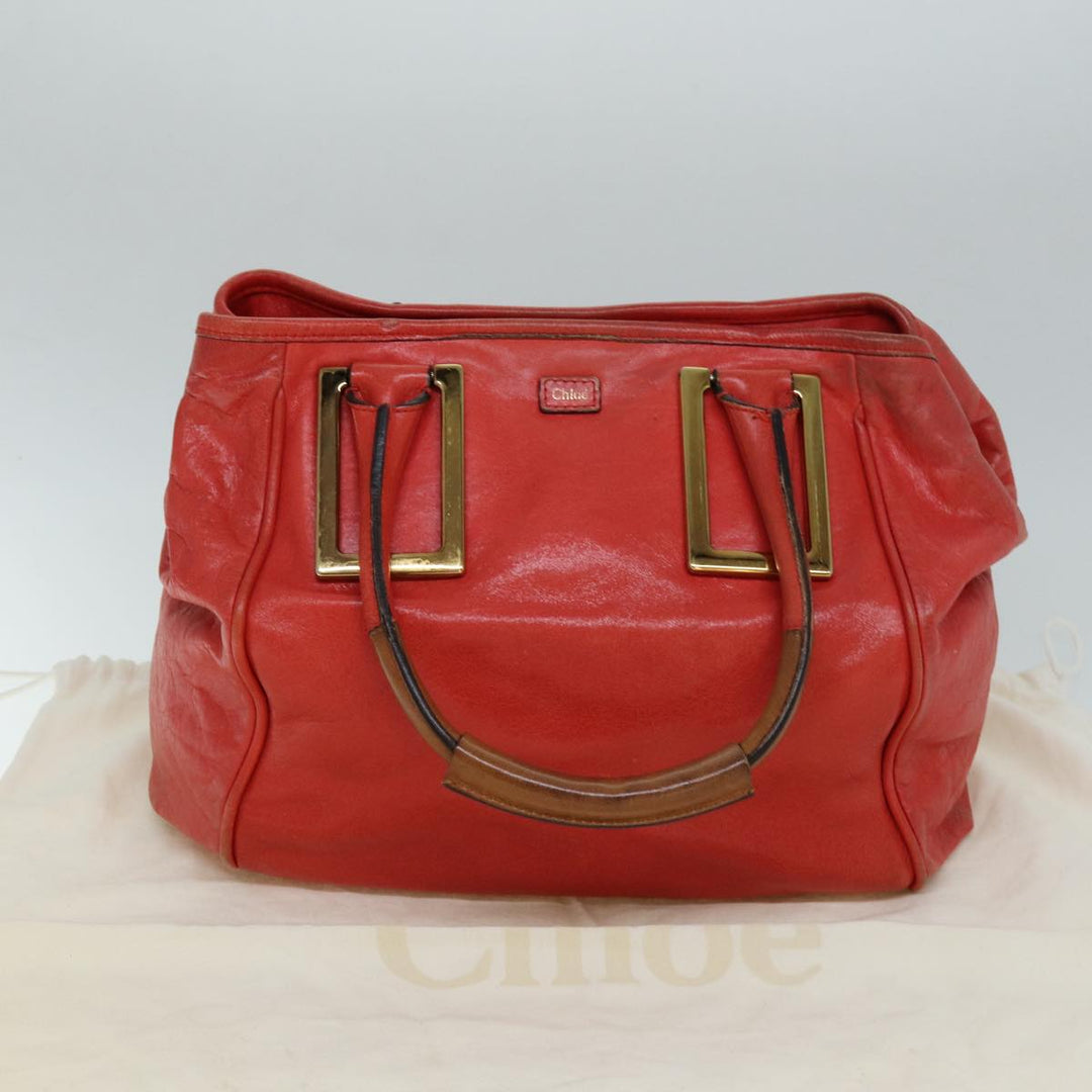 Chloe Etel Hand Bag Leather Red yk12587
