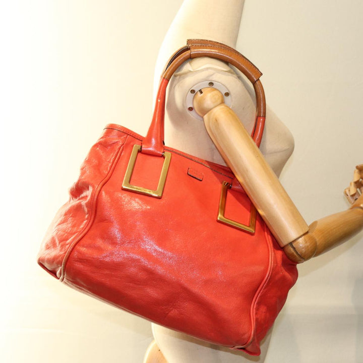 Chloe Etel Hand Bag Leather Red yk12587