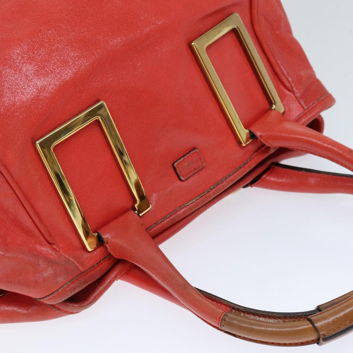 Chloe Etel Hand Bag Leather Red yk12587