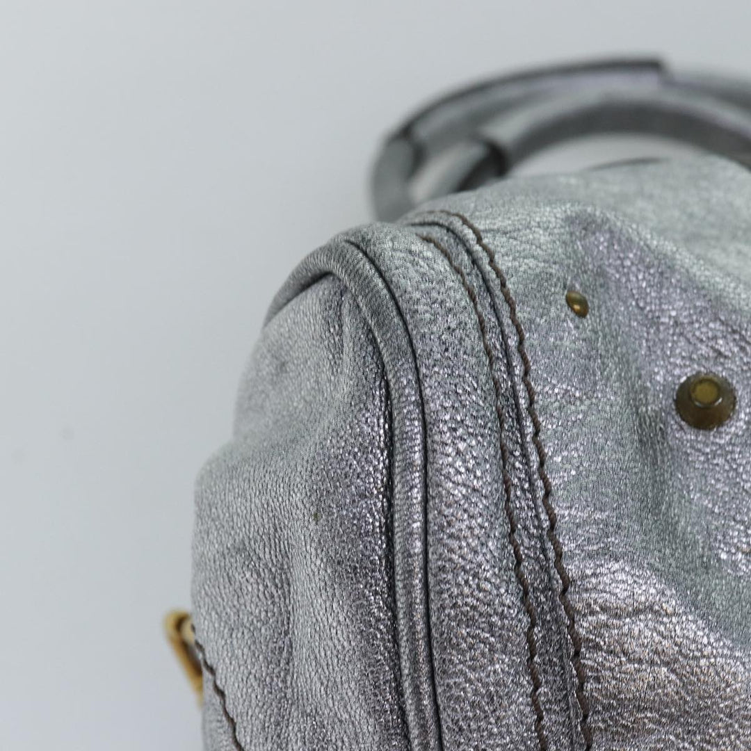 Chloe Paddington Hand Bag Leather Silver yk12617