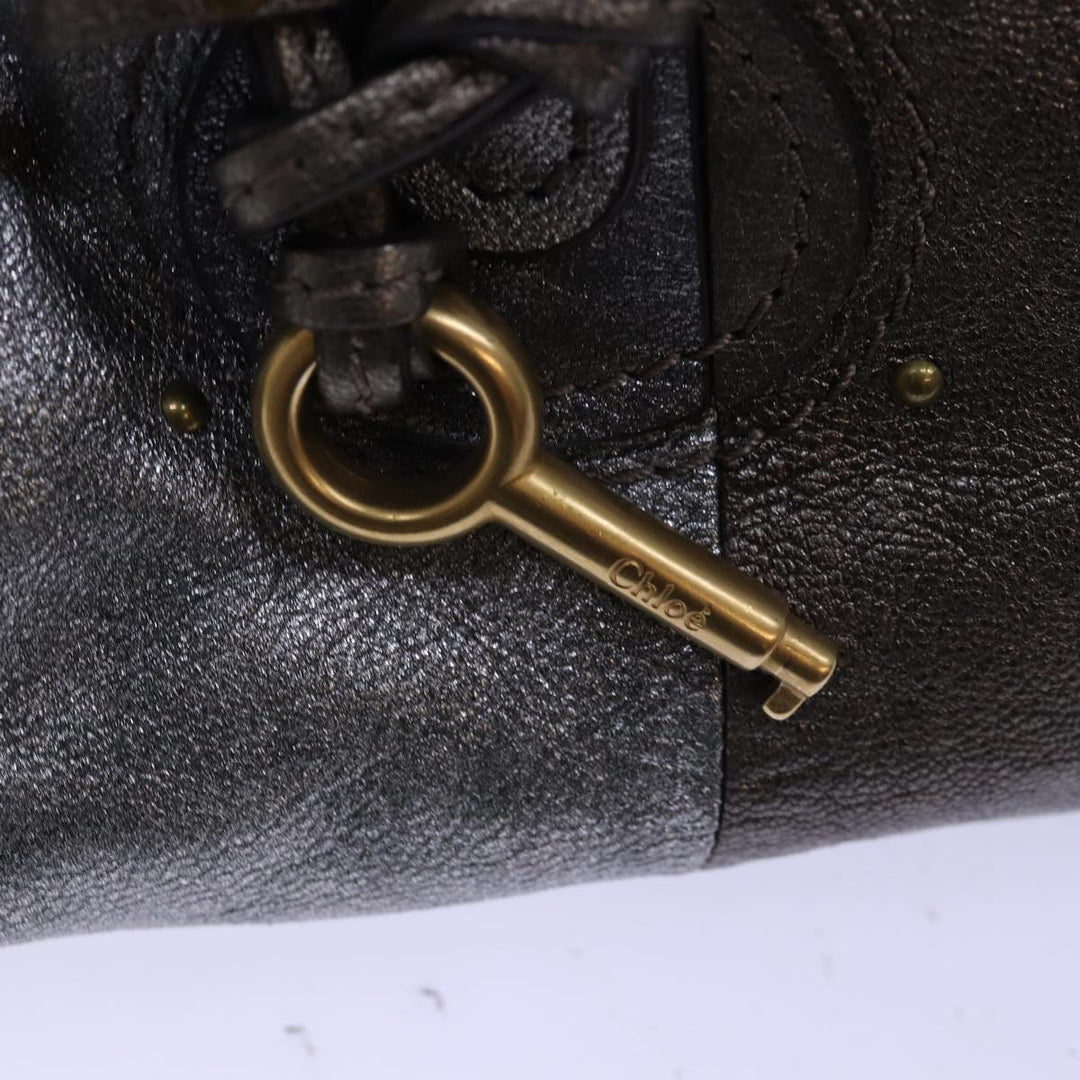 Chloe Paddington Hand Bag Leather Silver yk12617