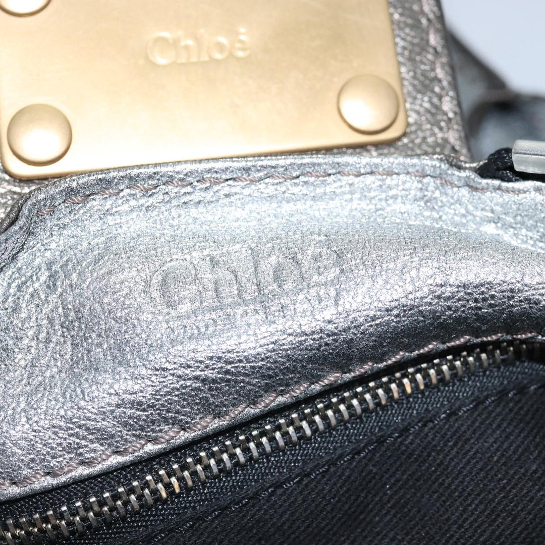 Chloe Paddington Hand Bag Leather Silver yk12617