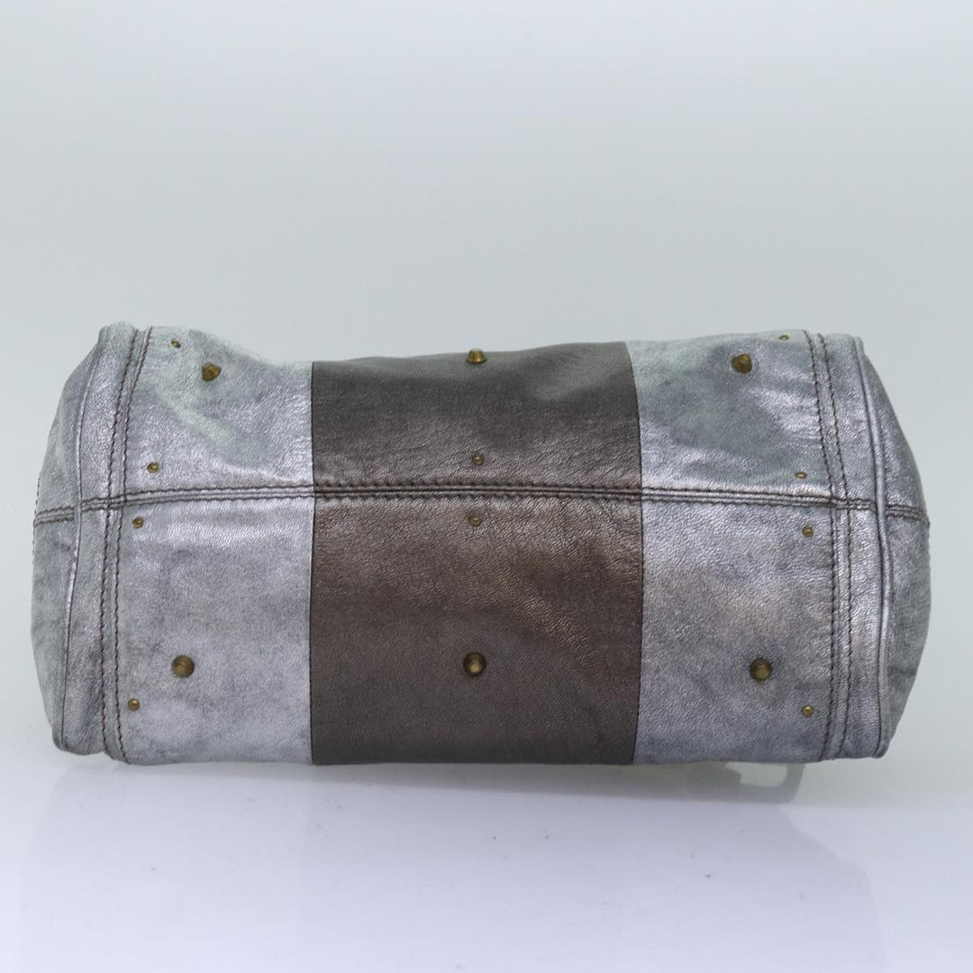 Chloe Paddington Hand Bag Leather Silver yk12617