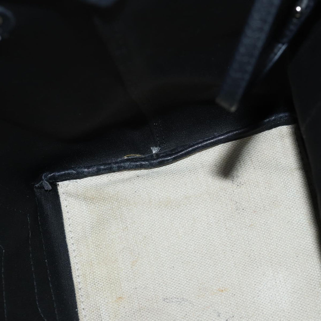 Top Quality Balenciaga Navy Cabas S Hand Bag Canvas White Black 339933 Auth yk12669