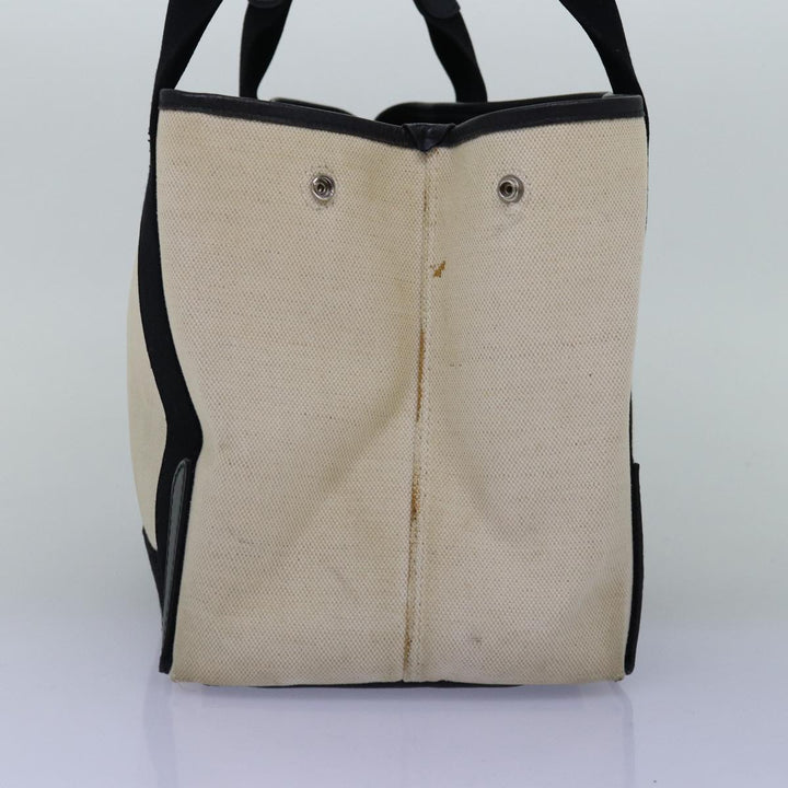 Top Quality Balenciaga Navy Cabas S Hand Bag Canvas White Black 339933 Auth yk12669