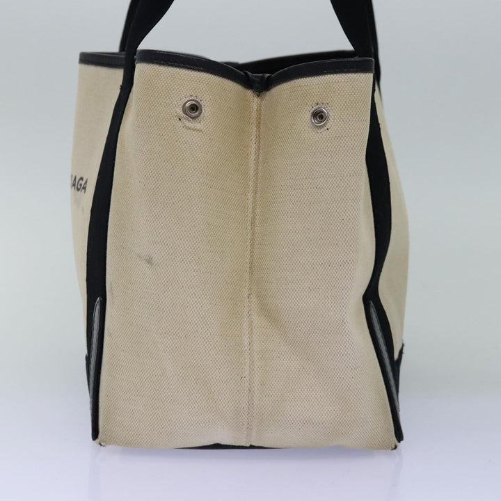 Top Quality Balenciaga Navy Cabas S Hand Bag Canvas White Black 339933 Auth yk12669