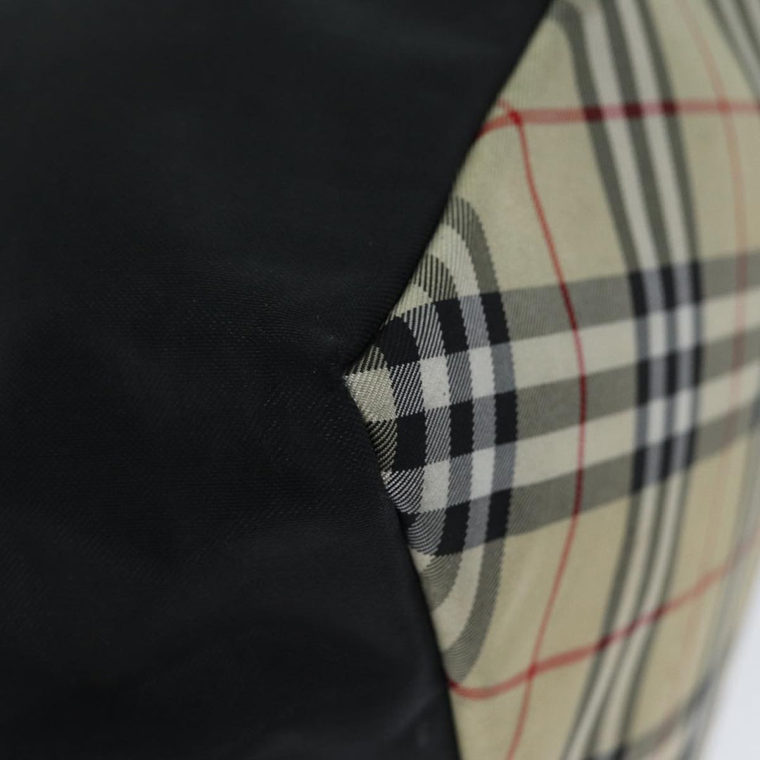BurberrySs Nova Check Blue Label Tote Bag Nylon Black Auth yk12675