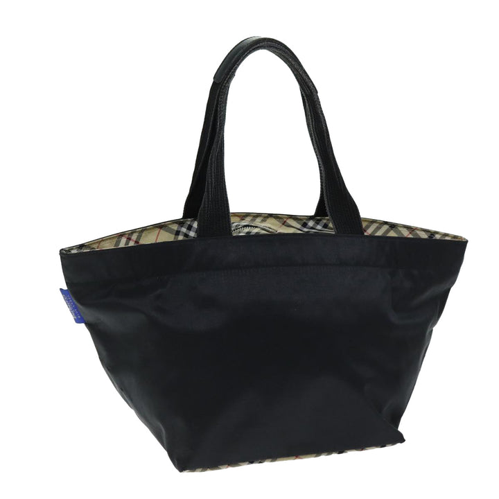 BurberrySs Nova Check Blue Label Tote Bag Nylon Black Auth yk12675