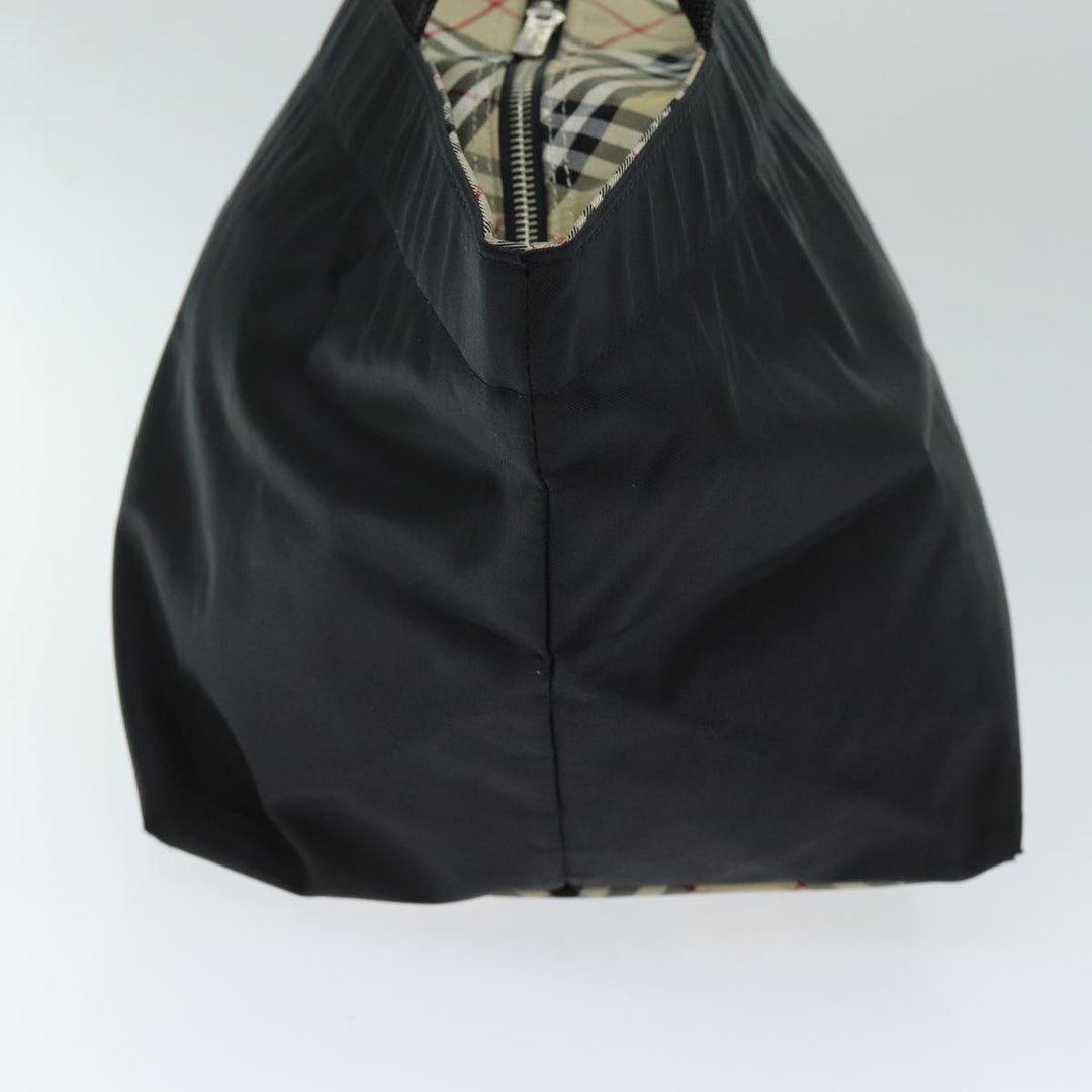 BurberrySs Nova Check Blue Label Tote Bag Nylon Black Auth yk12675