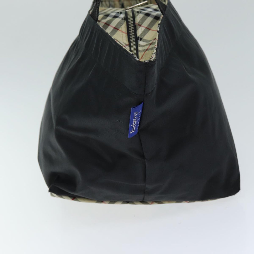 BurberrySs Nova Check Blue Label Tote Bag Nylon Black Auth yk12675
