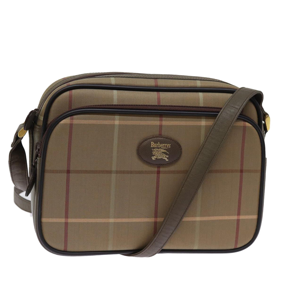BurberrySs Nova Check Shoulder Bag Canvas Beige Auth yk12716