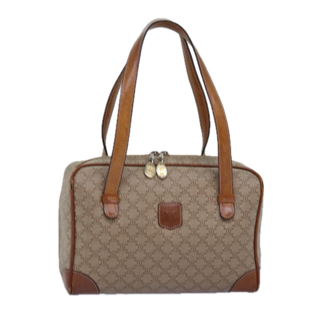 Celine Macadam Canvas Hand Bag Beige Auth yk12721