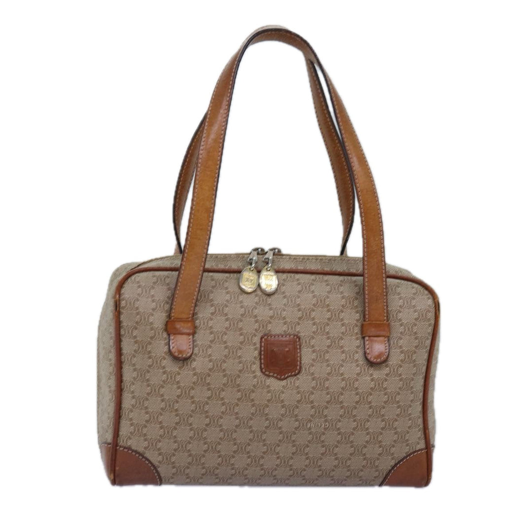 Celine Macadam Canvas Hand Bag Beige Auth yk12721
