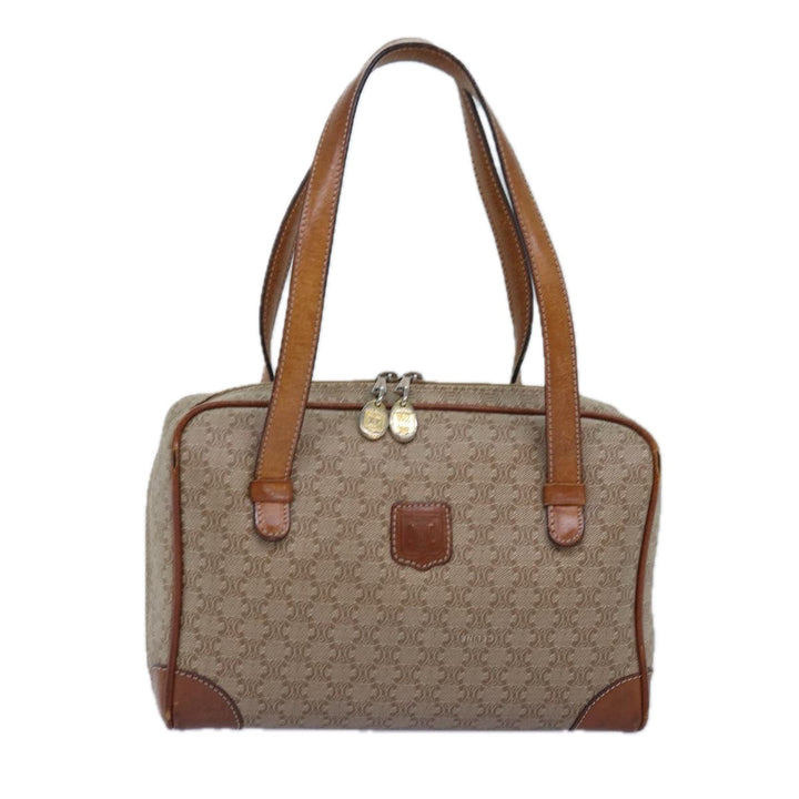 Celine Macadam Canvas Hand Bag Beige Auth yk12721