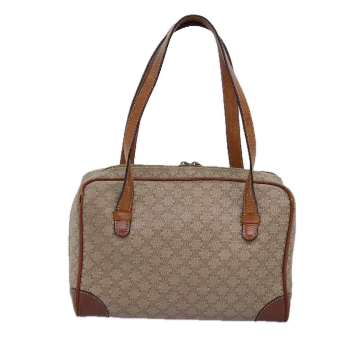 Celine Macadam Canvas Hand Bag Beige Auth yk12721