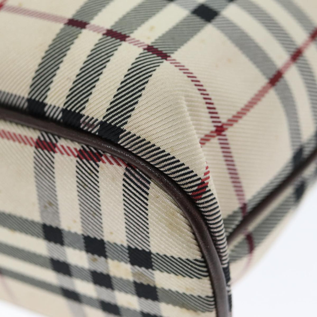 Burberry Nova Check Hand Bag Polyester Beige Auth yk12722