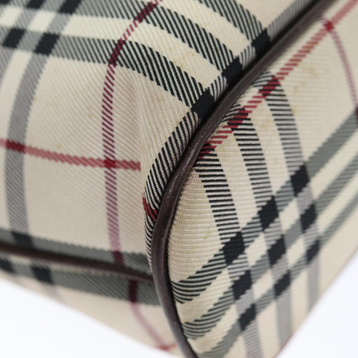 Burberry Nova Check Hand Bag Polyester Beige Auth yk12722