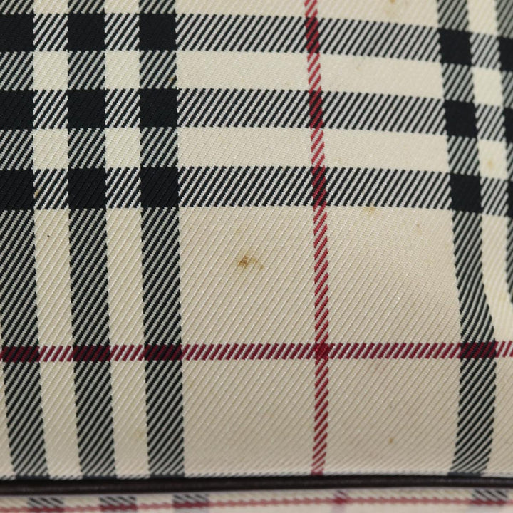Burberry Nova Check Hand Bag Polyester Beige Auth yk12722