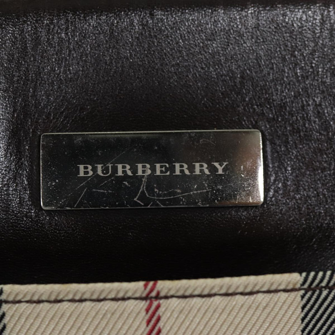 Burberry Nova Check Hand Bag Polyester Beige Auth yk12722