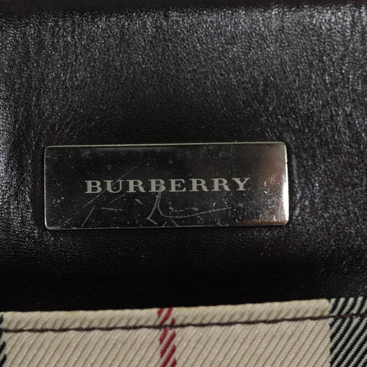Burberry Nova Check Hand Bag Polyester Beige Auth yk12722