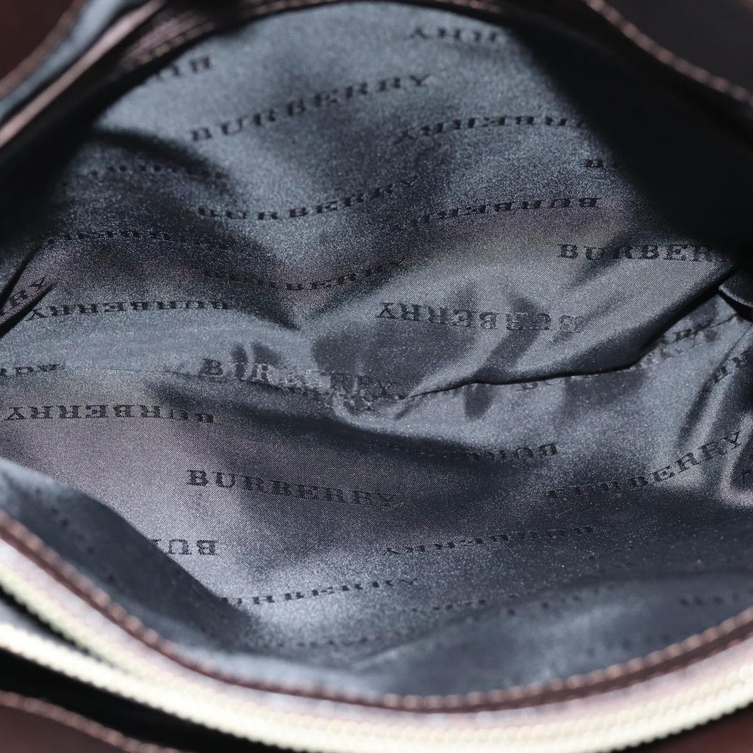 Burberry Nova Check Hand Bag Polyester Beige Auth yk12722