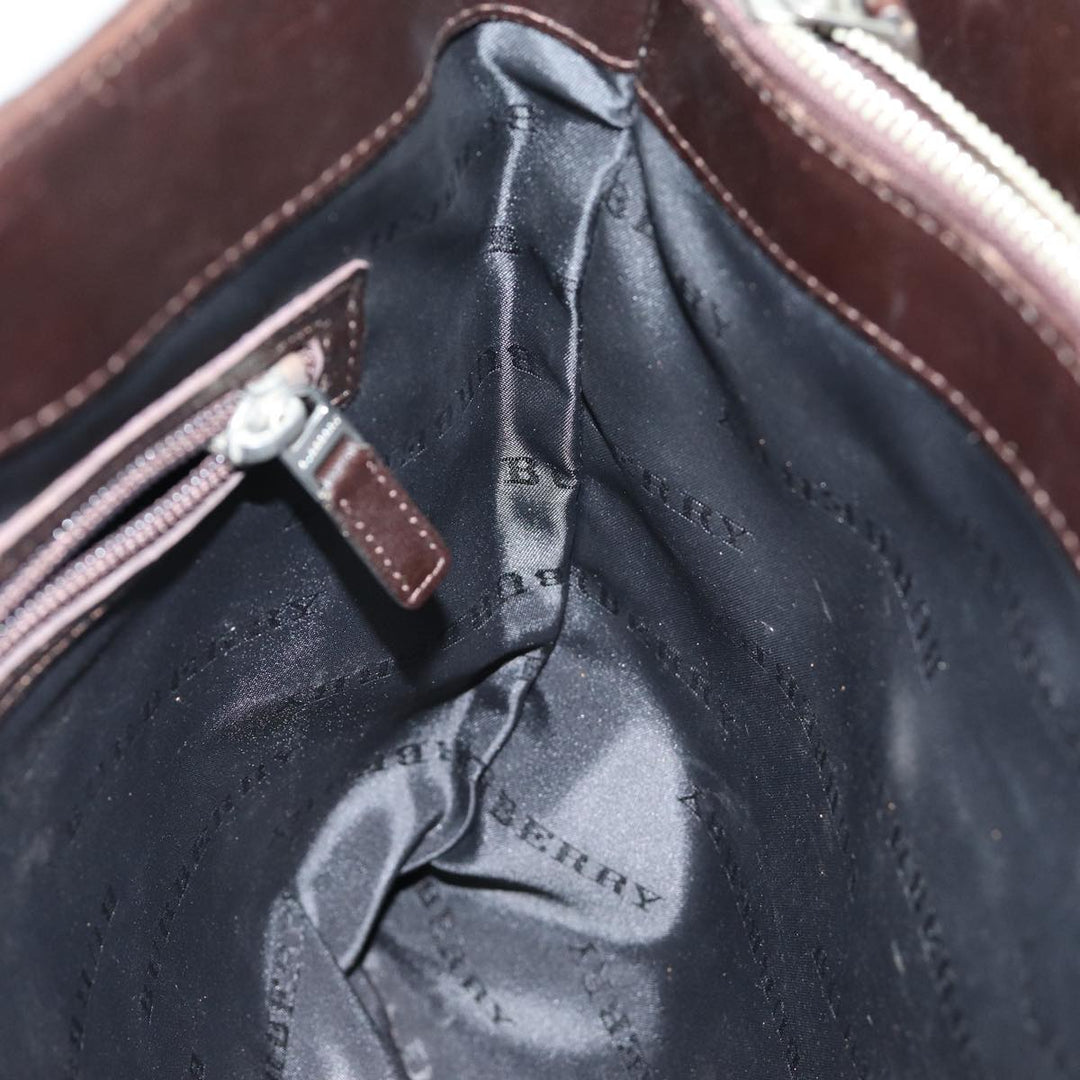 Burberry Nova Check Hand Bag Polyester Beige Auth yk12722