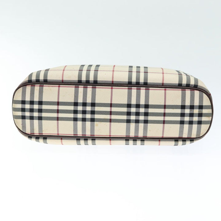 Burberry Nova Check Hand Bag Polyester Beige Auth yk12722