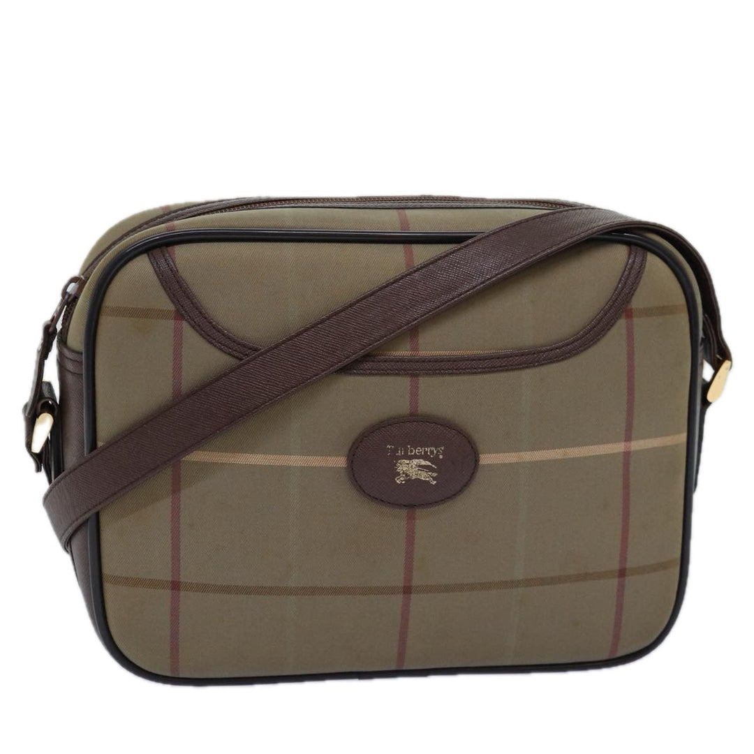 BurberrySs Nova Check Shoulder Bag Canvas Beige Auth yk12733