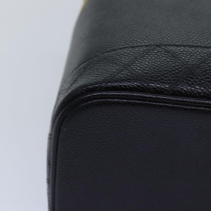 Top Quality Chanel Bicolole Vanity Cosmetic Pouch Caviar Skin Black CC Auth yk12738
