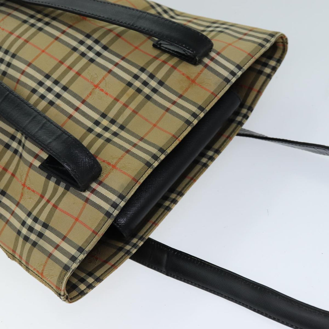 Burberry Nova Check Tote Bag Canvas Beige Auth yk12758
