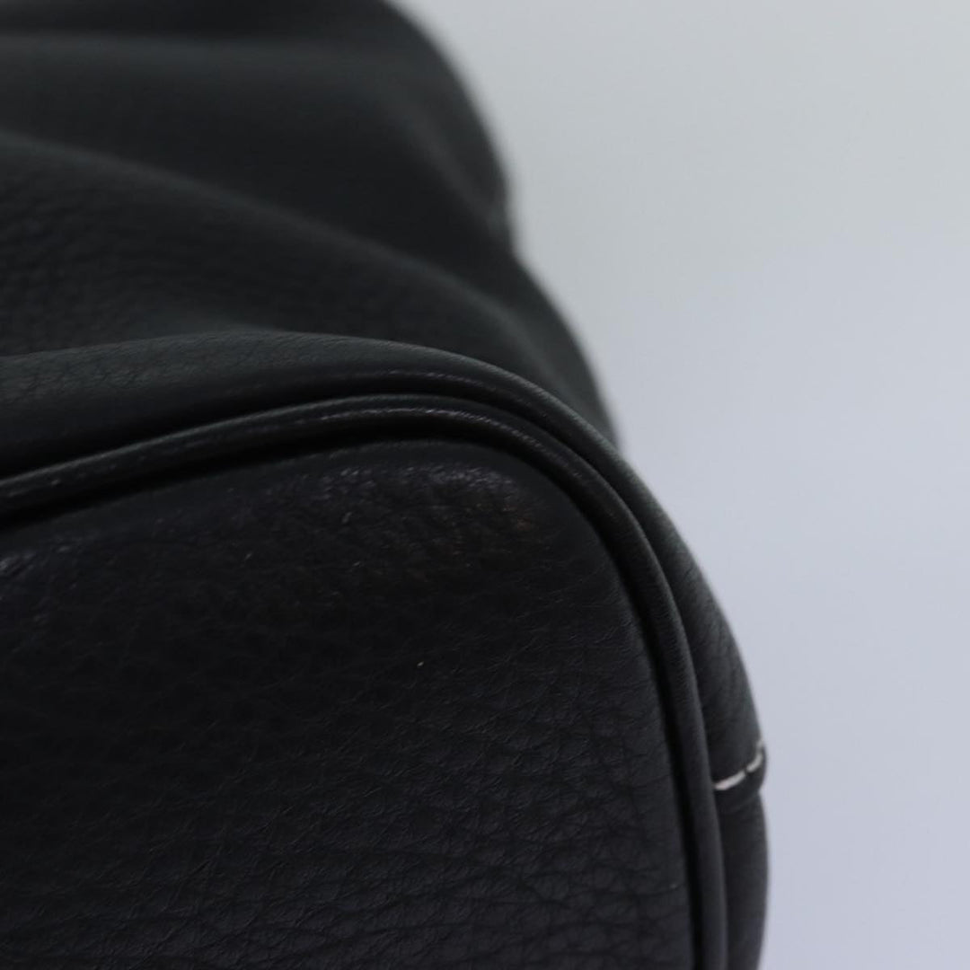 BurberrySs Hand Bag Leather Black Auth yk12762