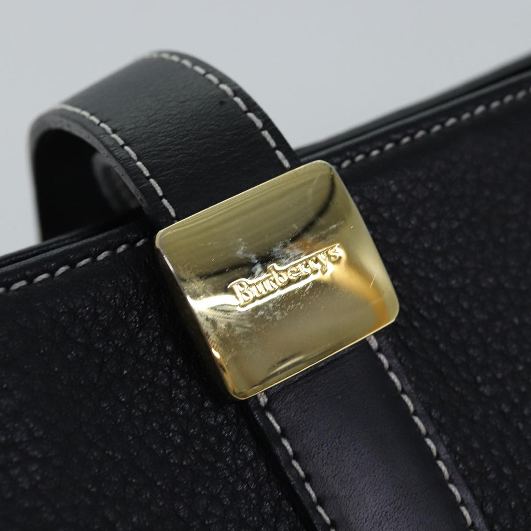 BurberrySs Hand Bag Leather Black Auth yk12762