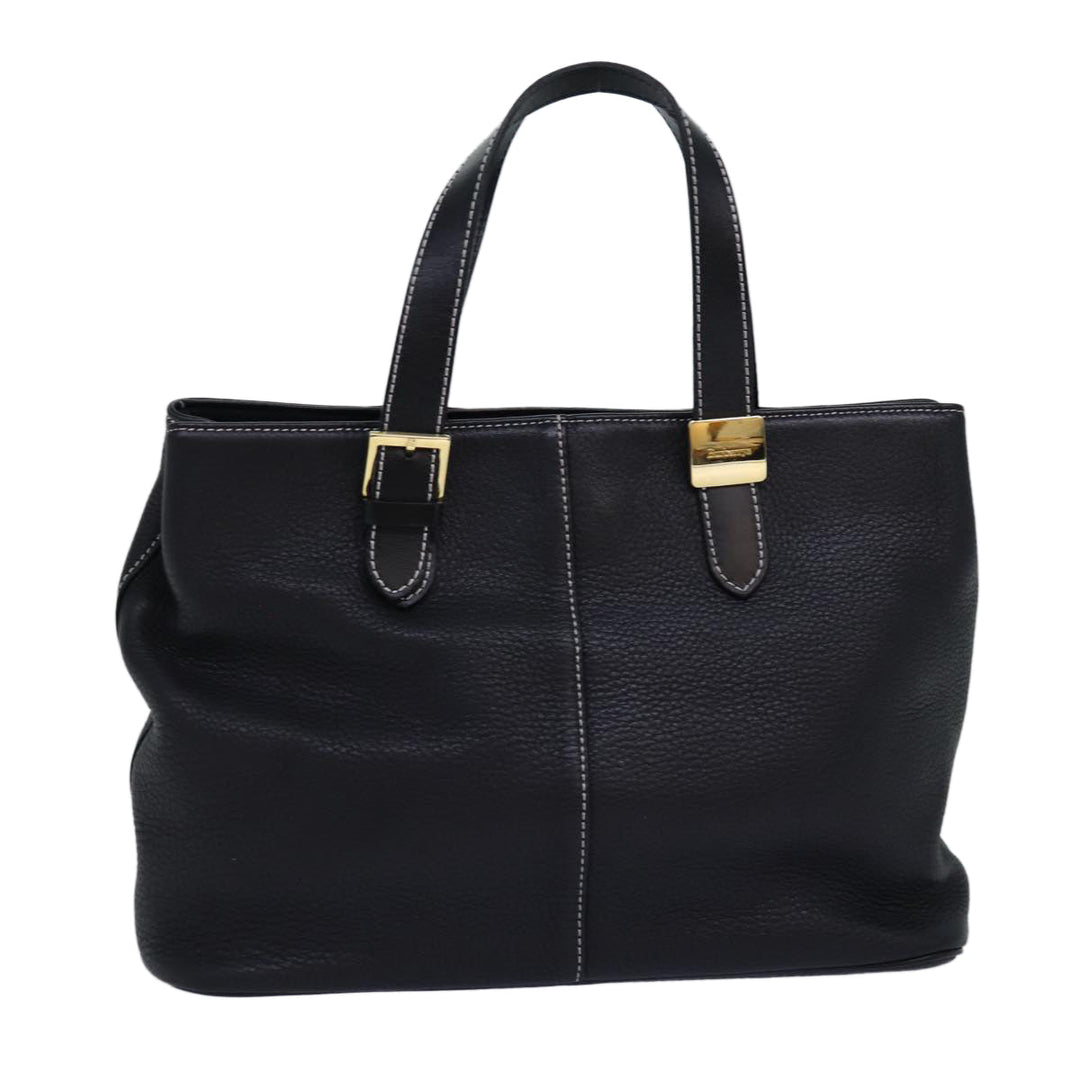 BurberrySs Hand Bag Leather Black Auth yk12762