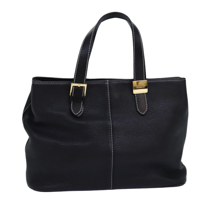 BurberrySs Hand Bag Leather Black Auth yk12762