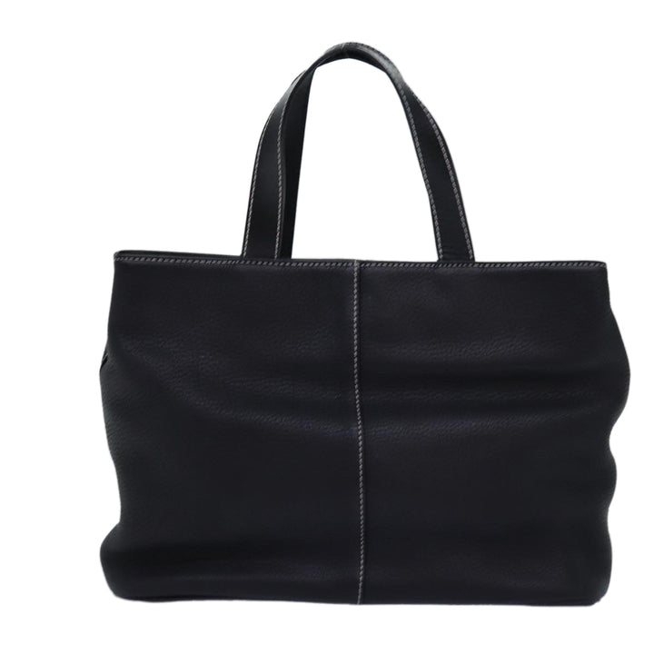 BurberrySs Hand Bag Leather Black Auth yk12762