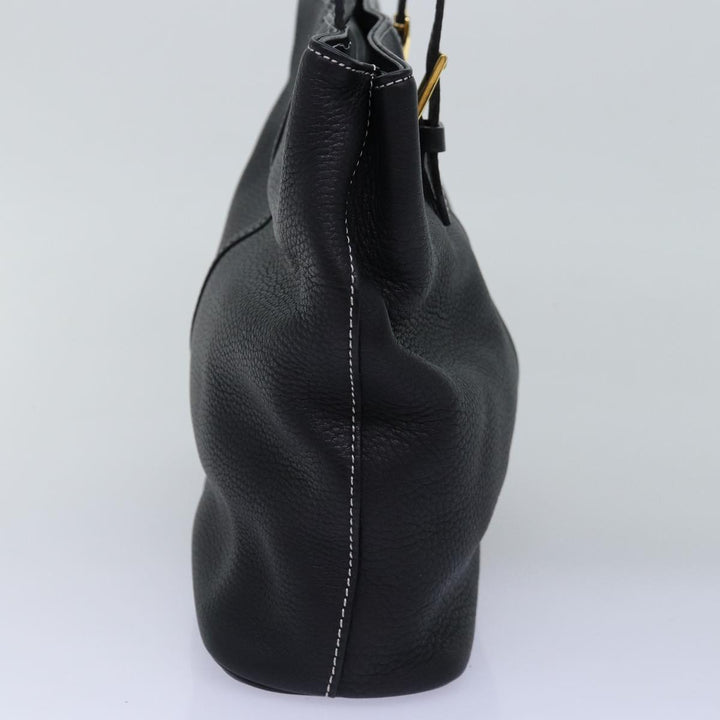 BurberrySs Hand Bag Leather Black Auth yk12762