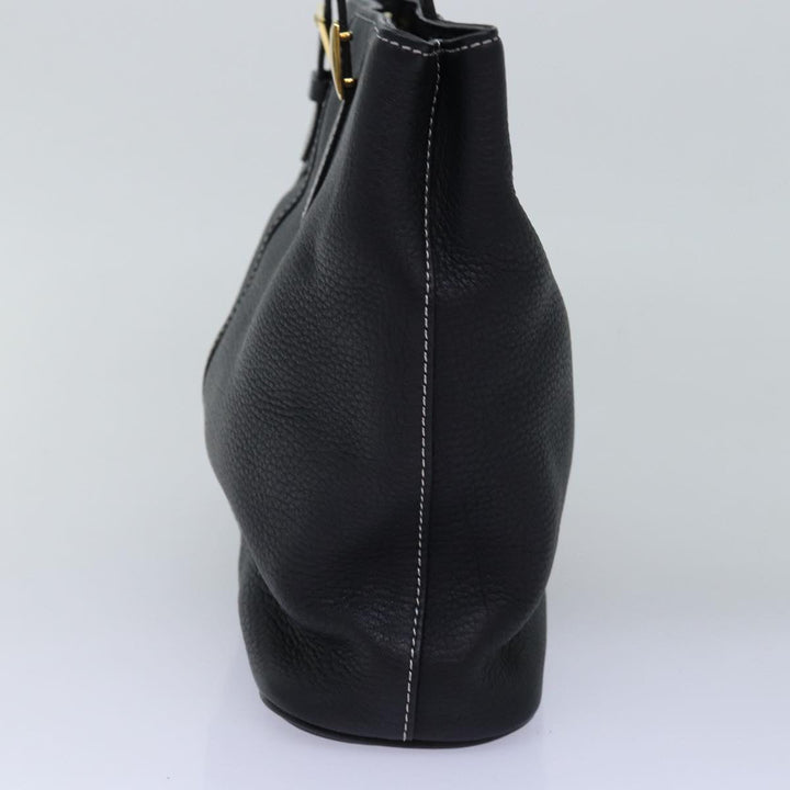 BurberrySs Hand Bag Leather Black Auth yk12762