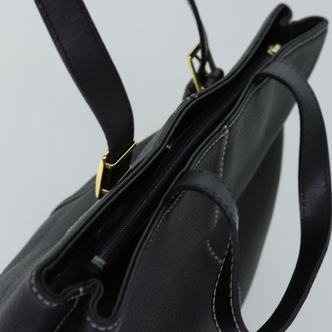 BurberrySs Hand Bag Leather Black Auth yk12762