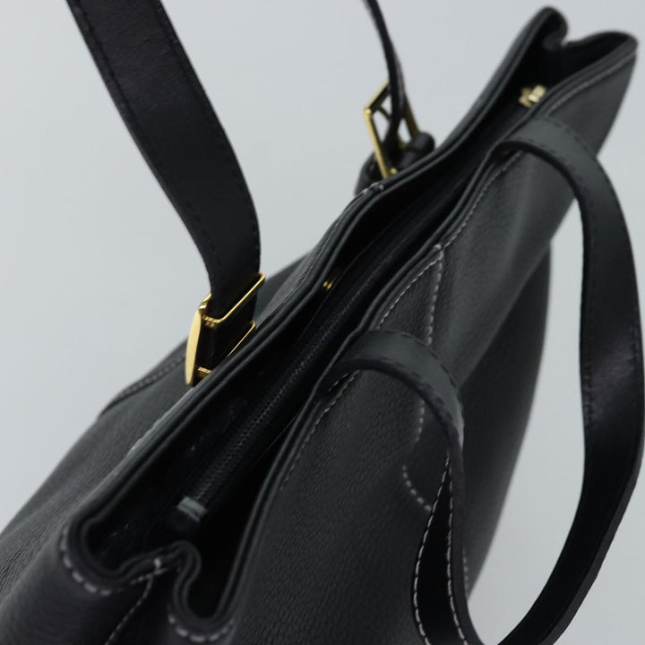BurberrySs Hand Bag Leather Black Auth yk12762