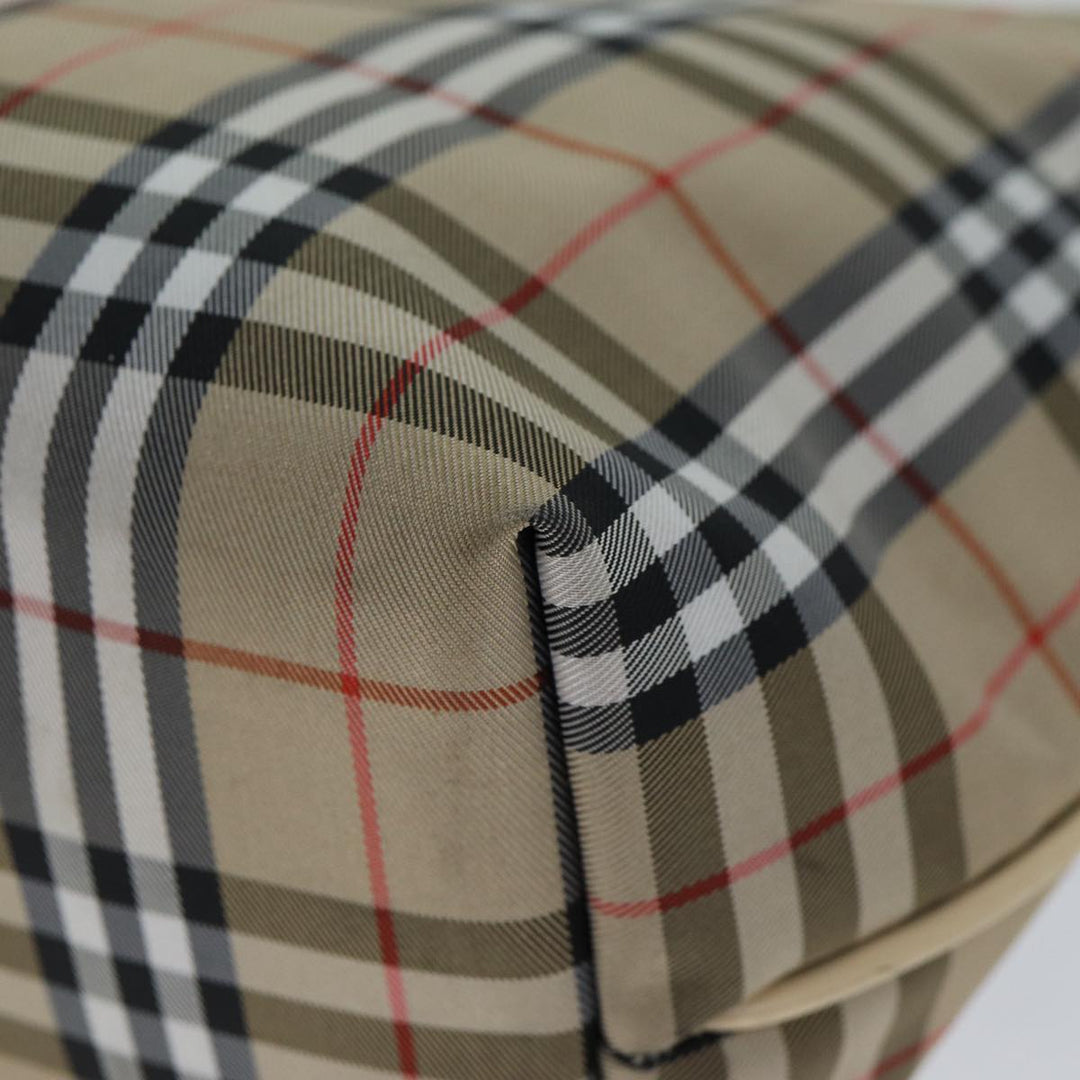 Burberry Nova Check Hand Bag Nylon Beige Auth yk12778