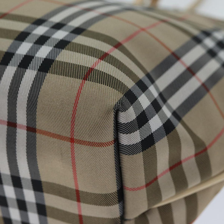 Burberry Nova Check Hand Bag Nylon Beige Auth yk12778