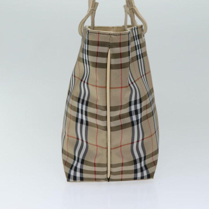 Burberry Nova Check Hand Bag Nylon Beige Auth yk12778