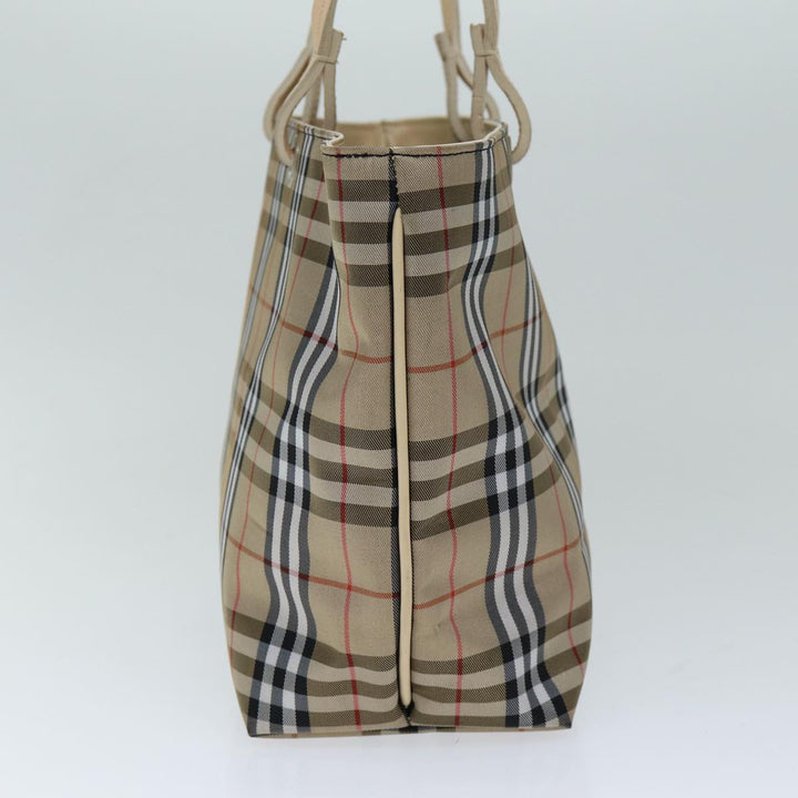Burberry Nova Check Hand Bag Nylon Beige Auth yk12778